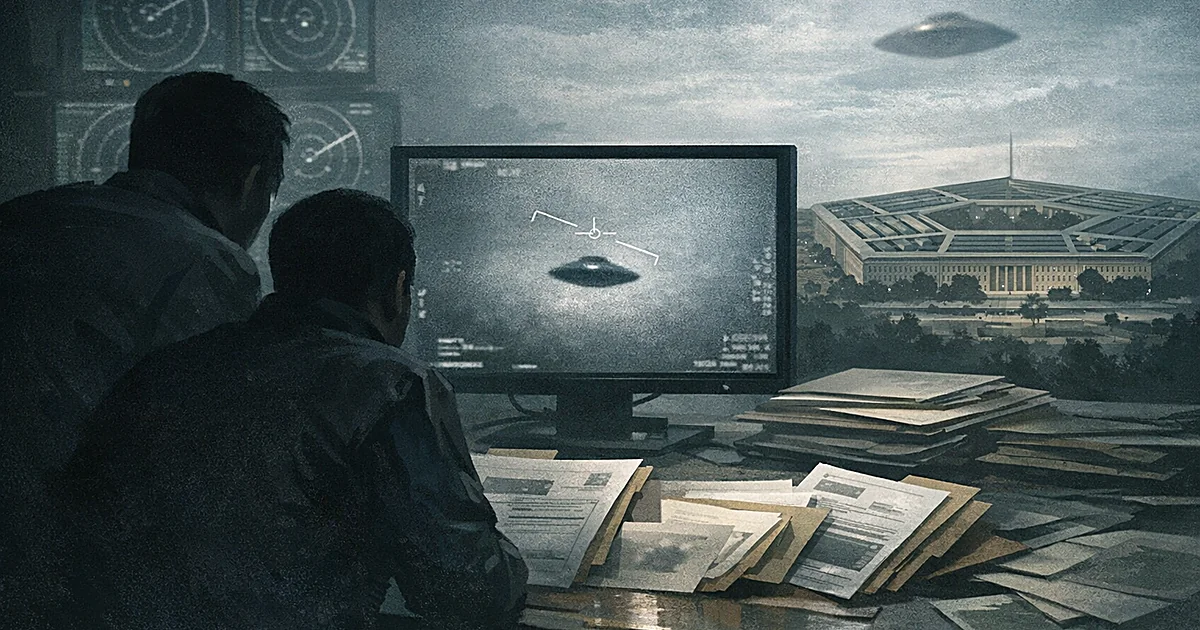 Featured image for: Pentagon releases 71 UFO files, including unexplained &lsquo;flying saucer&rsquo; footage